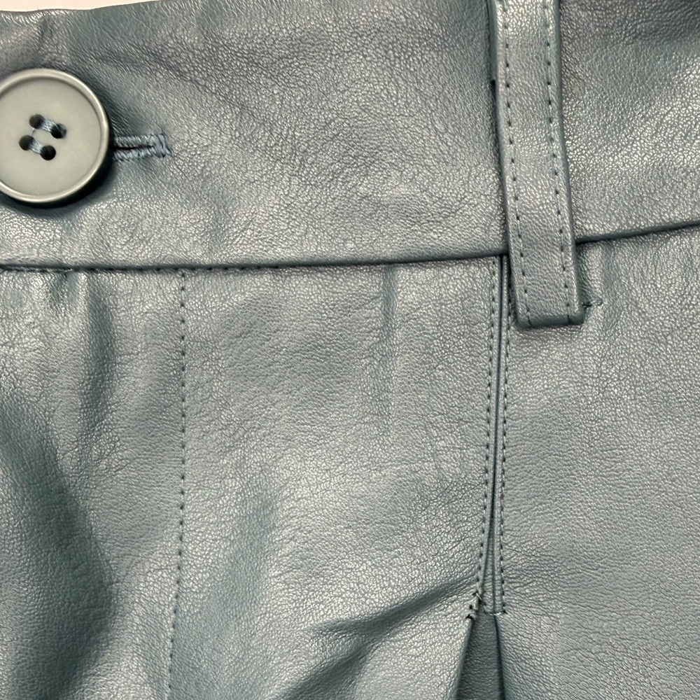 NWT Lili Sidonio Molly Bracken Frankie Faux Leather Shorts in Duck Blue Size M - Picture 2 of 7